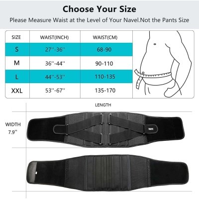 Neoprene Lumbar Back Support Belt with Pad for Elderly/Office Use