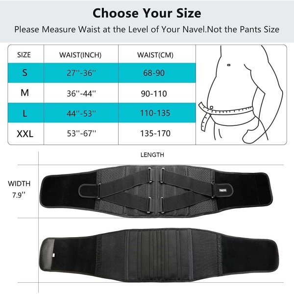 Neoprene Lumbar Back Support Belt with Pad for Elderly/Office Use