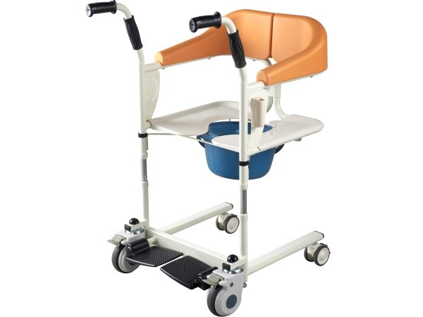 Adjustable Portable Manual Transfer Chair with Bedpan