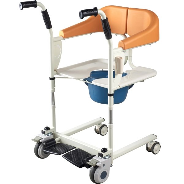 Adjustable Portable Manual Transfer Chair with Bedpan
