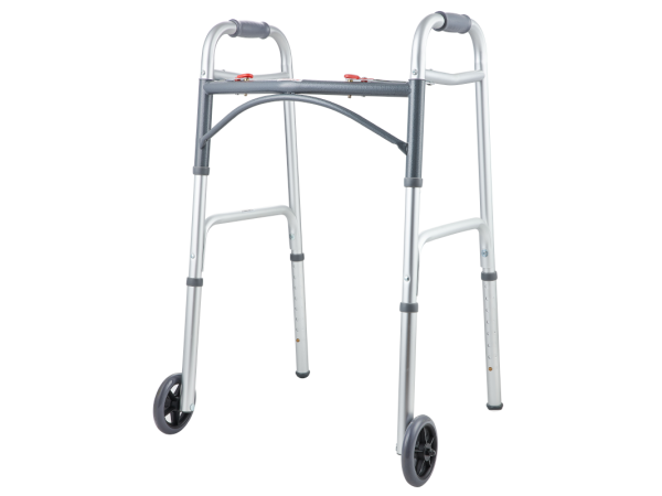 WA226 Dual Button Walking Frame Aluminum Folding Walker & Rollator