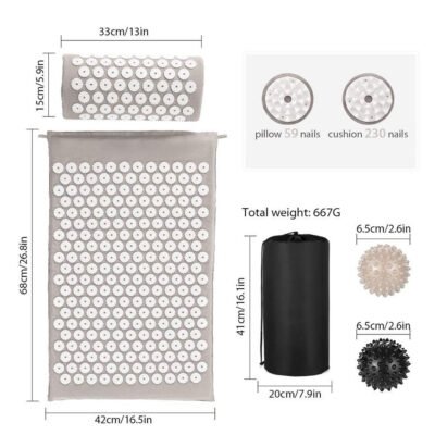 Sleeping Acupressure Mat Set – Sciatica & Headache Pain Relief