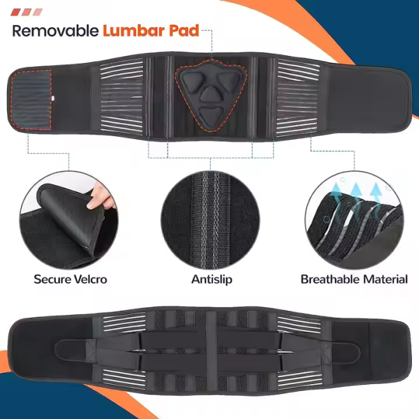 Adjustable Lumbar Support Belt for Back Pain Relief