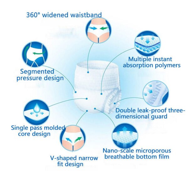 Custom Organic Adult Diapers – Soft, Ultra-Thick & Pull-On Style M size