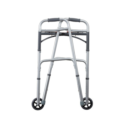 WA226 Dual Button Walking Frame Aluminum Folding Walker & Rollator