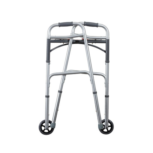 WA226 Dual Button Walking Frame Aluminum Folding Walker & Rollator