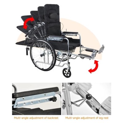 Lightweight Adjustable Manual Wheelchair for Elderly