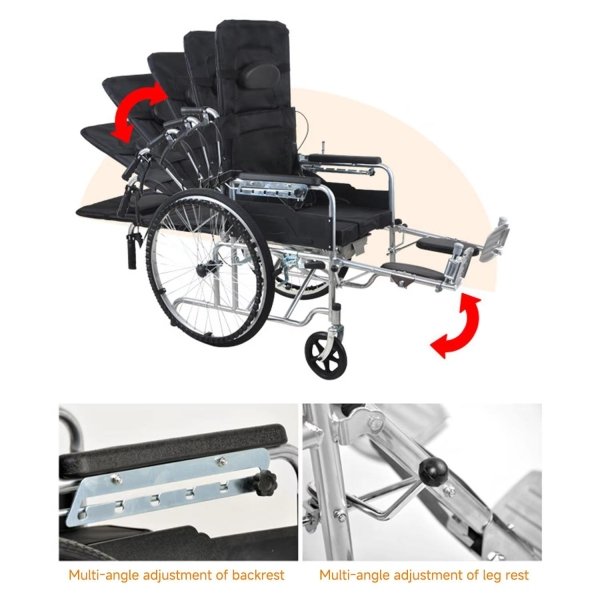 Lightweight Adjustable Manual Wheelchair for Elderly