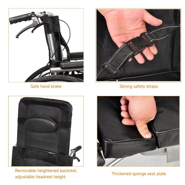 Lightweight Adjustable Manual Wheelchair for Elderly