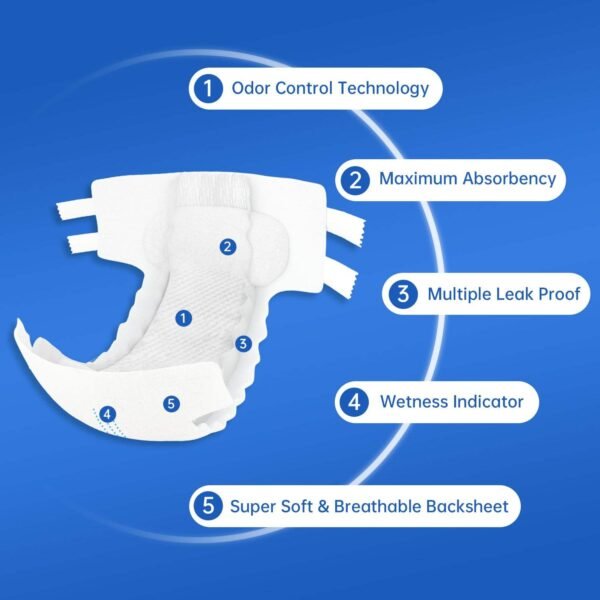 DailyFit Printed Adult Diapers – M Size, Cotton & Fluff Pulp