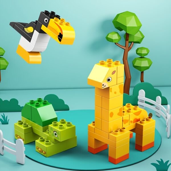 102pcs Animal Model Building Blocks Construction Toy Set with 7 Different Animal Designs for Kids