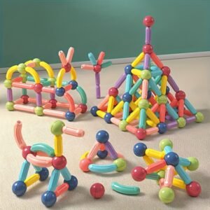 80pcs Magnetic Building Blocks Educational STEM Construction Toy Set for Boys and Girls Creative Play
