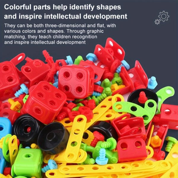 287pcs Building Blocks Screw Puzzle Assembly Toy Set with Screwdriver for Kids Educational DIY Play