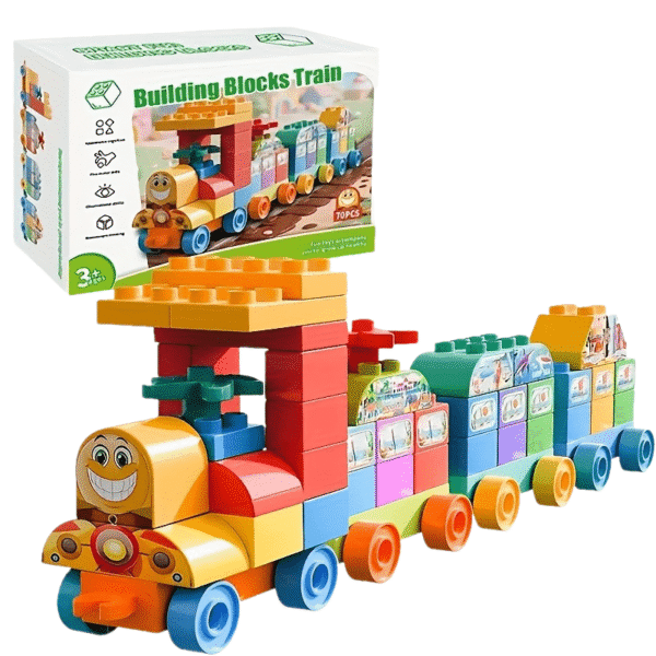 70pcs STEM Train Building Blocks Construction Toy Set for Kids Educational Learning Play Ages 3+