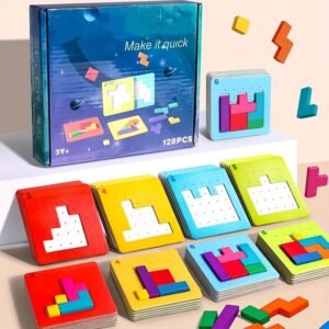 12-Hole Colorful Column Push Cart Puzzle Educational Toy for Kids Fine Motor & Early Learning Development