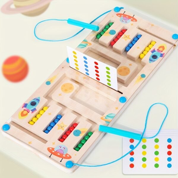 Four-Color Maze Pen Puzzle Game Interactive Educational Toy for Two Players Logical Thinking Challenge