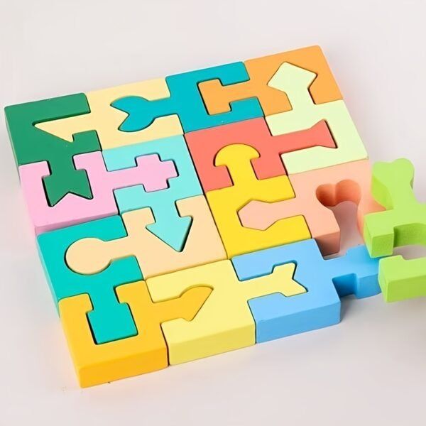16 Block Wooden Unlock Puzzle Brain Teaser Educational Toy for Kids & Adults Creative IQ Training