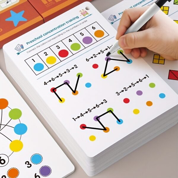 Reusable Learning Workbook Educational Activity Book for Kids Early Writing Drawing & Cognitive Development