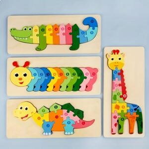 16 Block Wooden Unlock Puzzle Brain Teaser Educational Toy for Kids & Adults Creative IQ Training